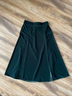 J Crew Factory Pull-On Velvet Midi Skirt in Darkest Forrest NWOT